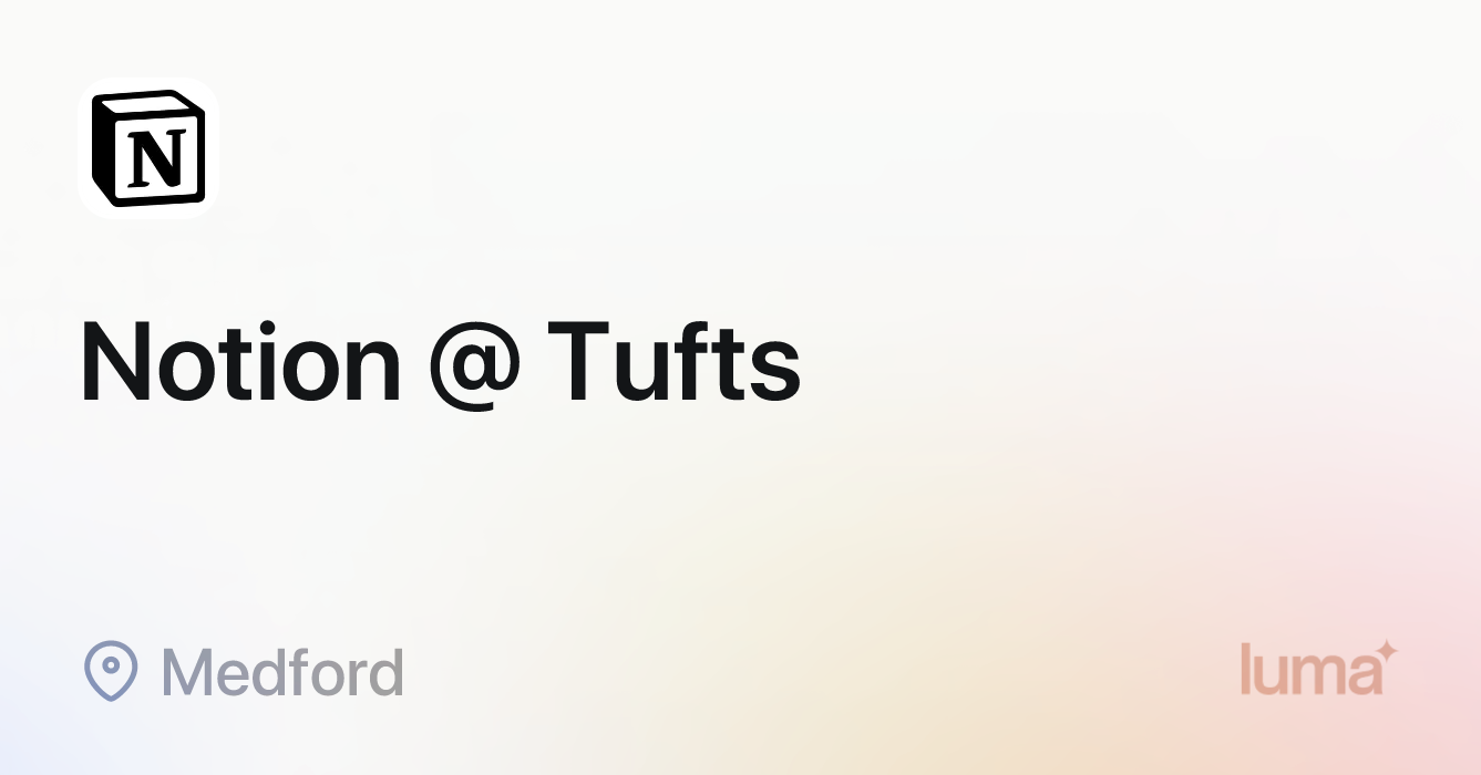 Notion Tufts · Events Calendar