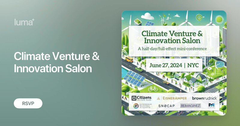 Climate Venture & Innovation Salon · Luma